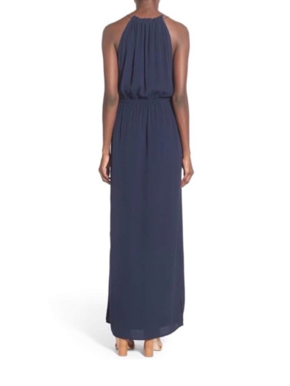 Madewell Navy Halter Maxi Dress with Tassel Tie - Picture 2 of 7